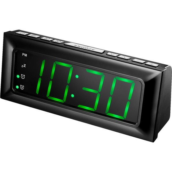 Best Buy essentials™ - BE-CLOPP3 Digital AM / FM Dual Alarm Clock - Black - Picture 1 of 3